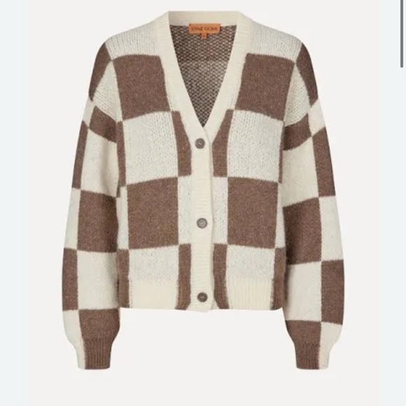 STINE GOYA Sweaters - StineGoya  SGAMARA CARDIGAN - BROWN CHECK Size XS